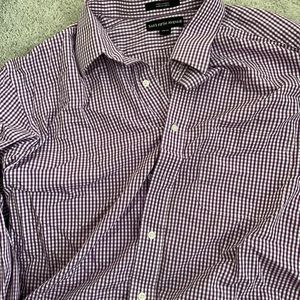 Saks Fifth Ave Long Sleeve Purple and White Dress Shirt. 17 34/35